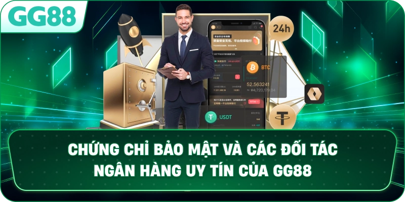 Chứng chỉ bảo mật và các đối tác ngân hàng uy tín của GG88.